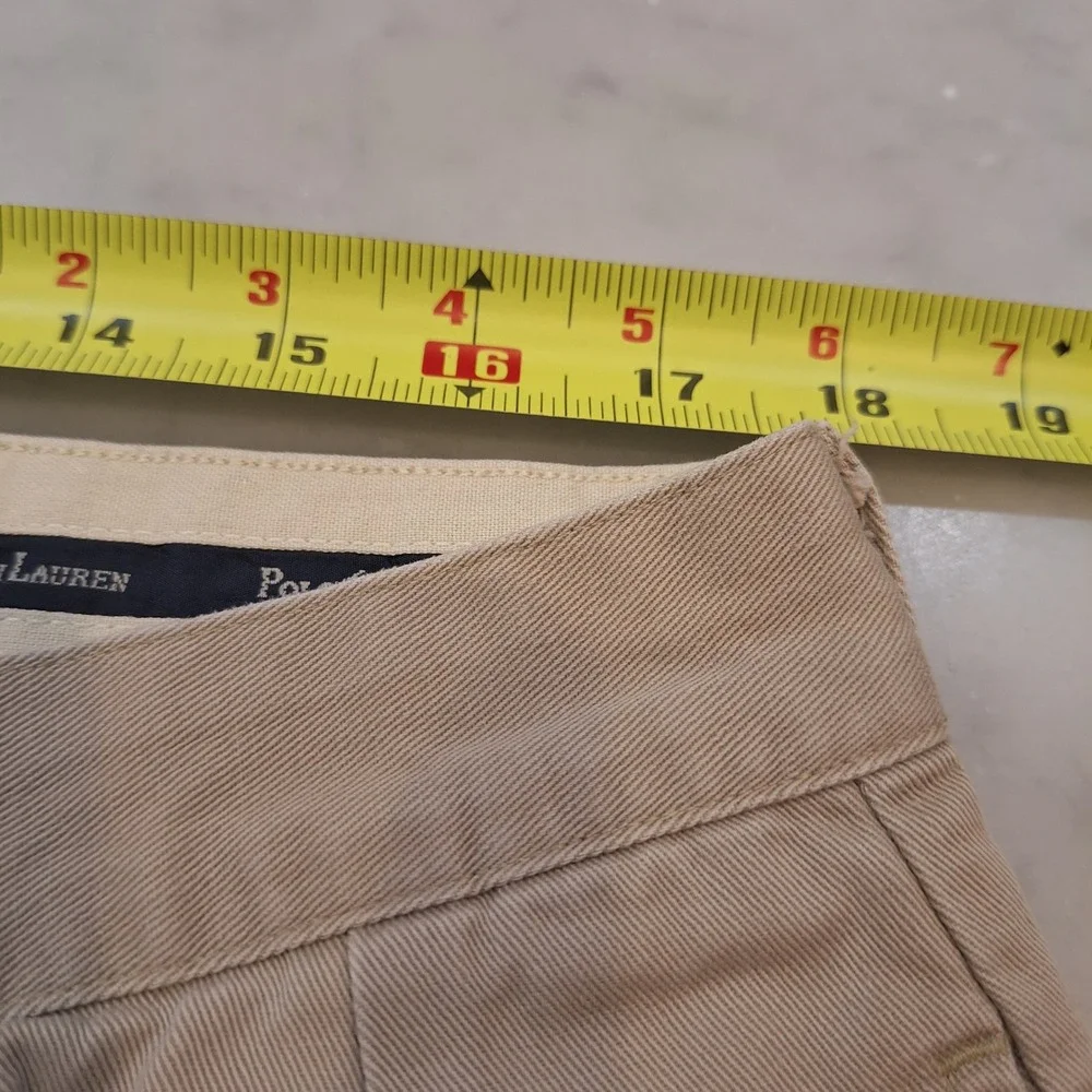 Vintage Polo Ralph Lauren Chino Pants Mens 35x29 Pleated Khaki Trousers Cotton